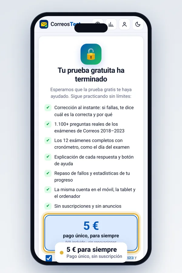Pantalla de desbloqueo por 5 euros